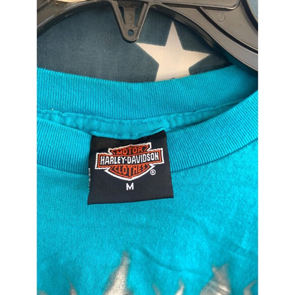 Vintage 90s 3D Emblem Fort Worth Tx  Harley Davidson Cropped T-shirt  Size M - Picture 4 of 8
